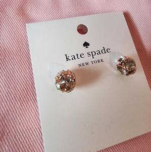 Kate Spade Lady Marmalade Gold and Silver Crystal Stud Earrings